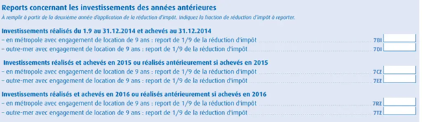 formulaire 2042 RICI pour la déclaration de revenus de l'investissement en loi pinel