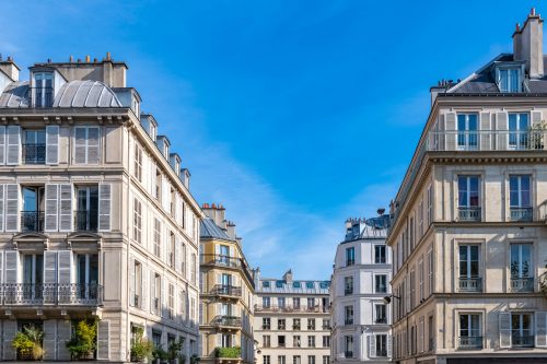 Paris, beautiful buildings, boulevard Beaumarchais, in the 11e district